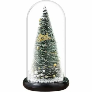 Árbol en cúpula de cristal – Decoración navideña con luces LED1