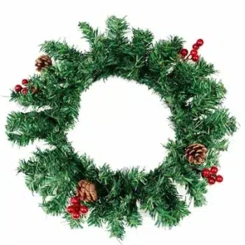 Corona navideña de 40 cm para puerta – Adorno tradicional