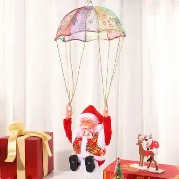 Papa Noel paracaídas navidad – Adorno colgante divertido1