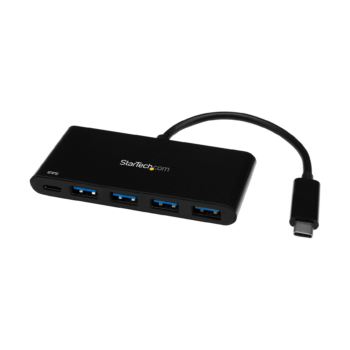 Hub USB-C a 4 puertos USB-A 5Gbps con carga 60W Negro StarTech