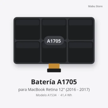 Batería A1705 para MacBook Retina 12" (2016 - 2017) modelos A1534
